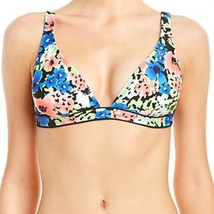Shoshanna Floral Triangle Bikini Top